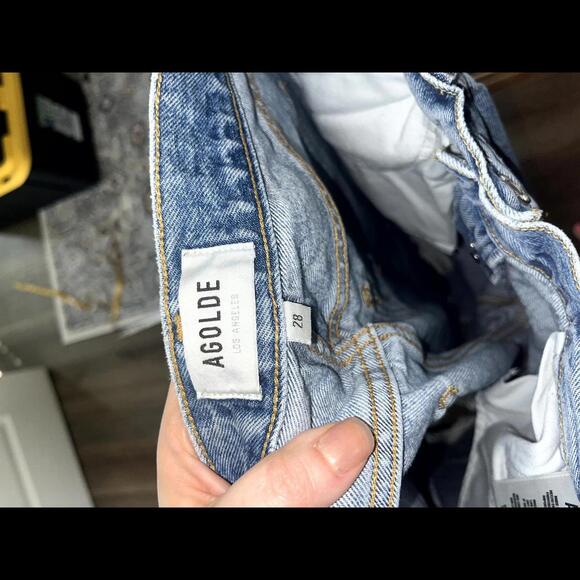 Agolde Women's Mid Rise Loose Fit Wander 90s Skinny Jeans Blue Size 28 - Picture 3 of 5